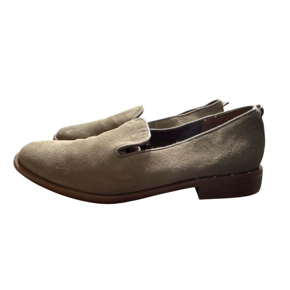 Womens 6.5 Taupe Suede Loafers Smoking Slipper Flats Nordstrom Overstock